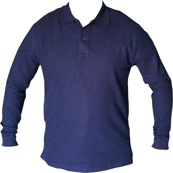 Polera piqué azul marino de manga larga